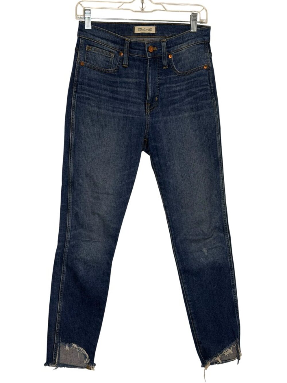 Madewell 10" High Rise Skinny Ankle Jeans Distress Denim Pants Blue 26